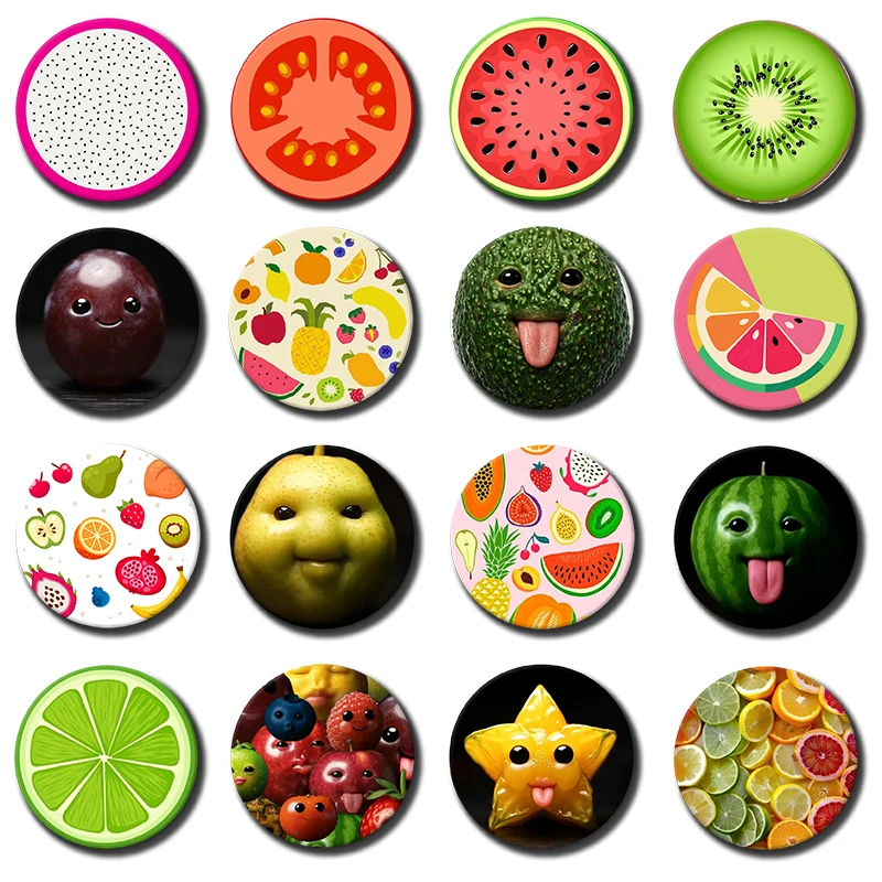 Cute Funny Fruit Cross Section Brooch Strawberry Tomato Cartoon Badge Bag Shoes Ornaments Pins Handmade Jewelry Accessories Gift
