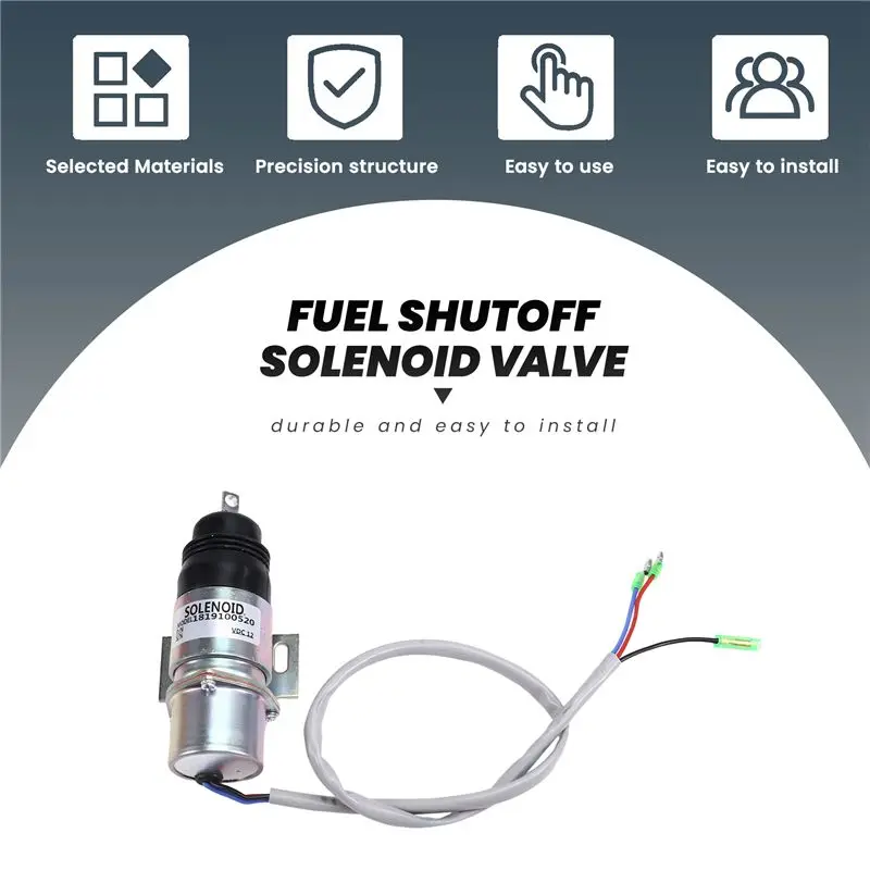 صمام لولبي 1819100520 12V MV2-17A Heavy Duty Fuel Shutoff Solenoid Valve For Isuzu Engine Stop Solenoid 1-81910-052-0 Z1819100520-AU62 الغاز والوقود — تفصيل 4