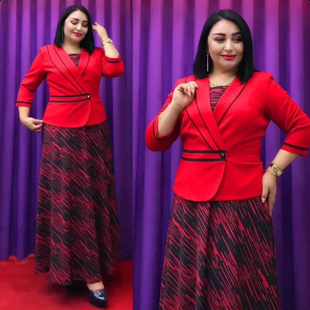 

Комплект из 2 предметов: африканские платья макси для женщин. Элегантные свадебные платья в Турции с пальто. Анкара. Офисные женские наряды с принтом. Халат 2025 г.