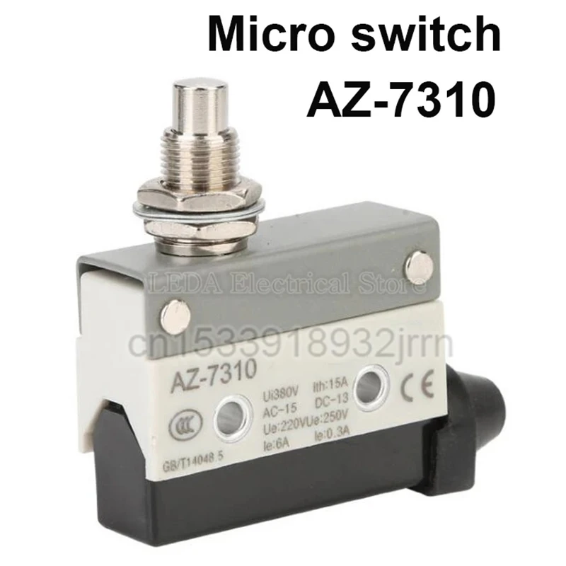 

1Pcs AZ-7310 15A 380V Small Waterproof Microswitch Travel Limit Switch Micro Switch Silver Contact Straight Pole