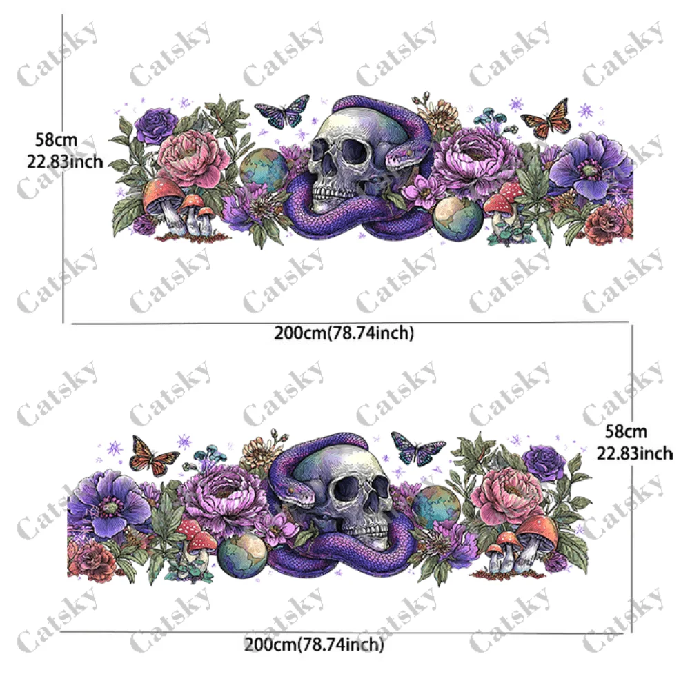 Skulls entwined by snakes and butterfly stickers, suitable for cars and trucks, durable, fade-resistant, easy to install and rem