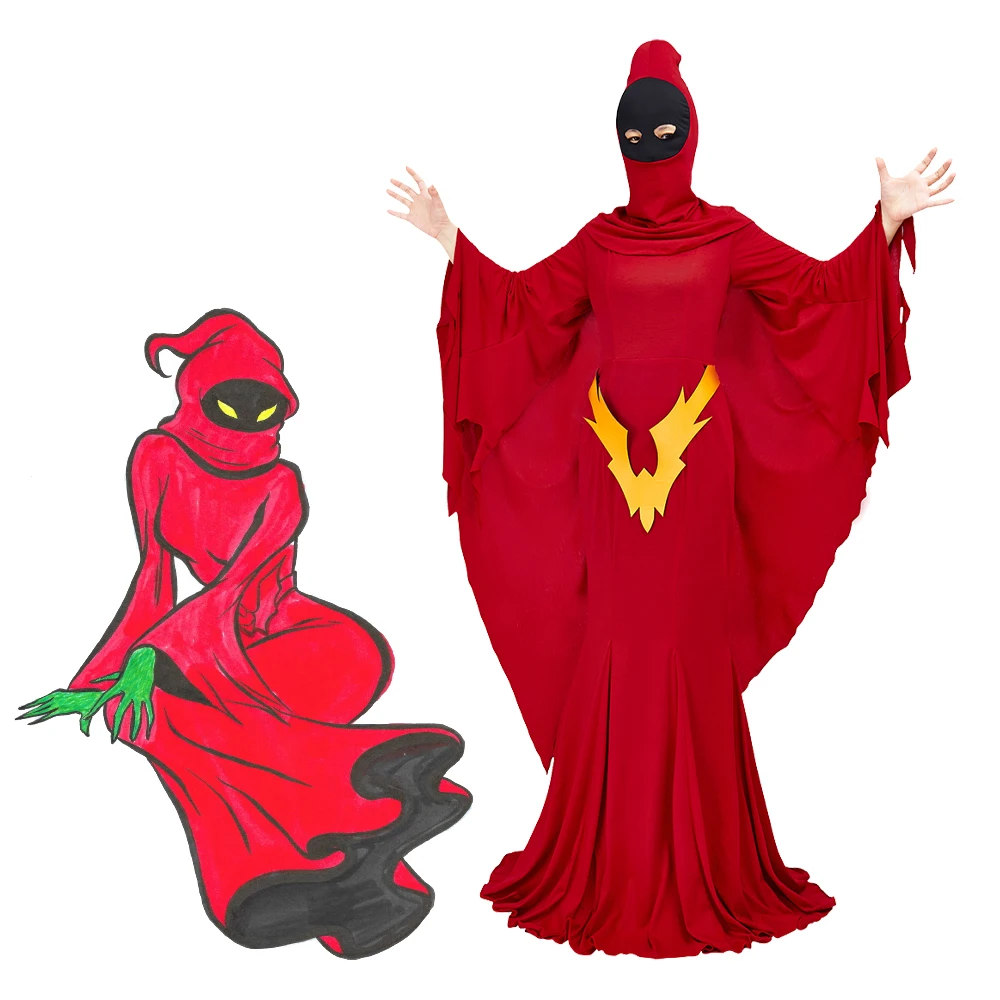 

She-Ra and the Princesses of Power Shadow Weaver Cosplay Costume Red Dress With Mask for Women Halloween Party Master Outfits