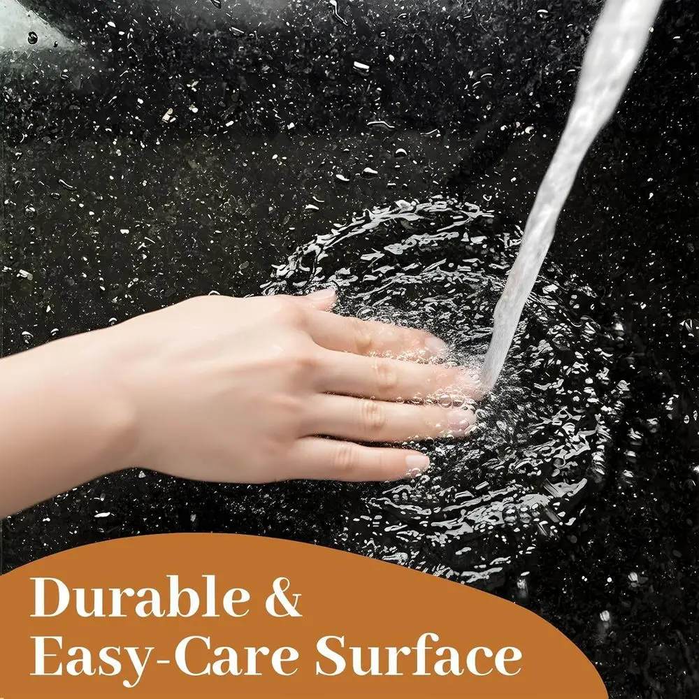 لوح معجنات جرانيت أسود كبير، غير قابل للانزلاق، مثالي للمطبخ والعجين، 16 × 20 بوصة #6