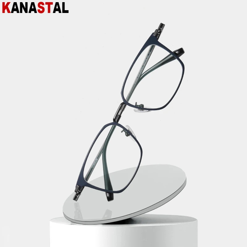 Men Optical Myopia Presbyopic Eyewear Women Blue Light Blocking CR39 Prescription Reading Glasses Pure Titanium Eyeglasses Frame