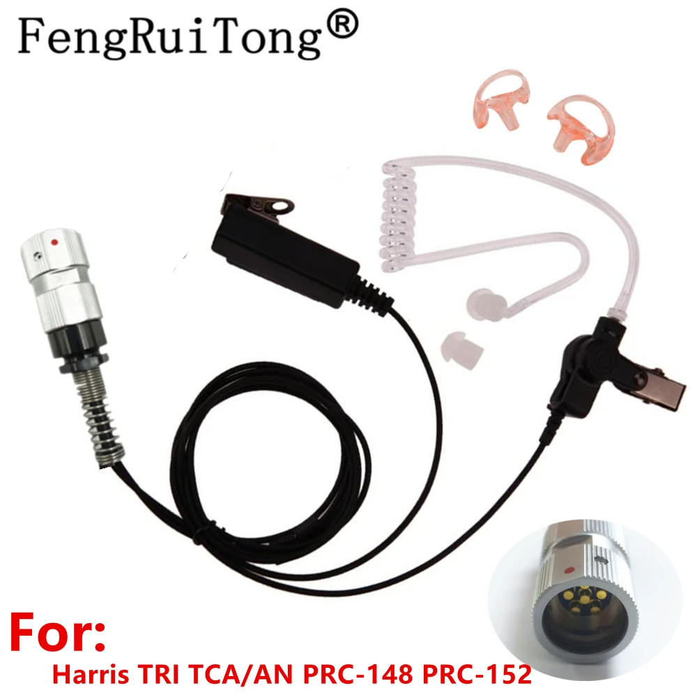 

PRC-624 152 Walkie Talkie Tactical headset, cuboid PTT microphone Air Tube Earpiece for TRI TCA/AN PRC-148 PRC-152 Walkie Talki