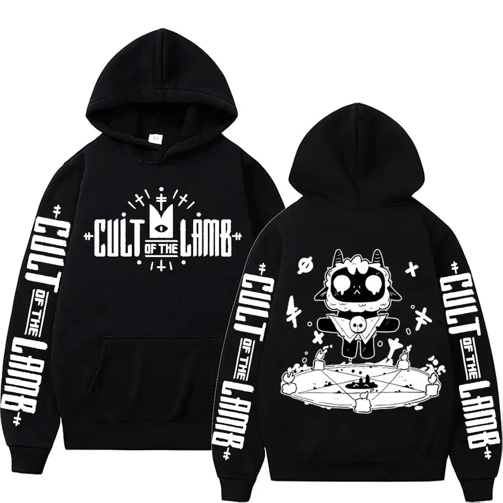 Cult of The Lamb Hoodies Anime Cartoon Game Men Women Print Cotton Oversized Sportswear Sweatshirts Kids Boys Girls Pullov