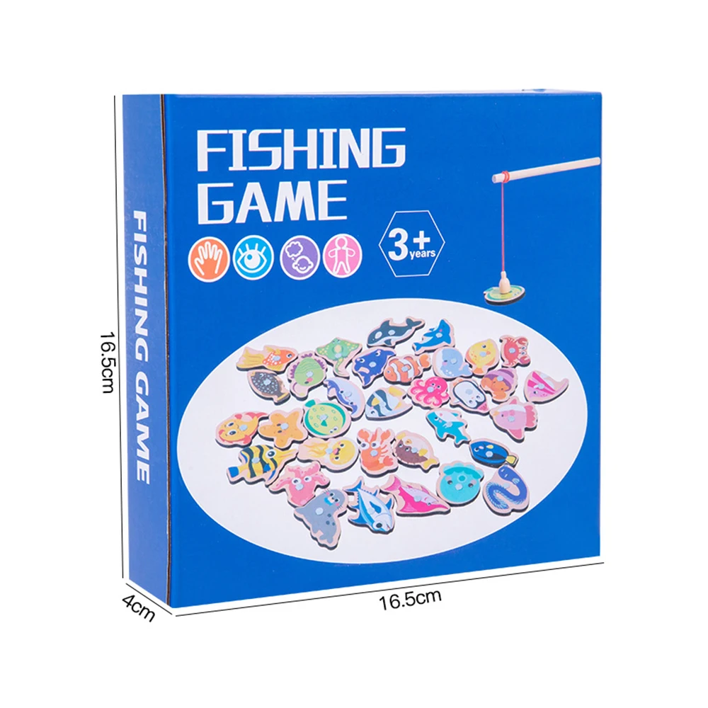 Giocattoli da pesca magnetici in legno cartoni animati per bambini creature Marine giochi di pesce cognitivo educazione interazione genitore-figlio regali per bambini