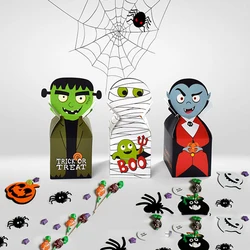 10/20Pcs Halloween Monster Paper Candy Gift Box Biscuit Ghost Cake Favor Gift Packaging Boxes Halloween Theme Party Decoration