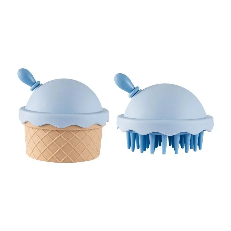 

Щетка для шампуня в форме мороженого, расчески для массажа кожи головы с крышкой и зеркалом, массажная щетка для шампуня, мытье волос, парикмахерский инструмент