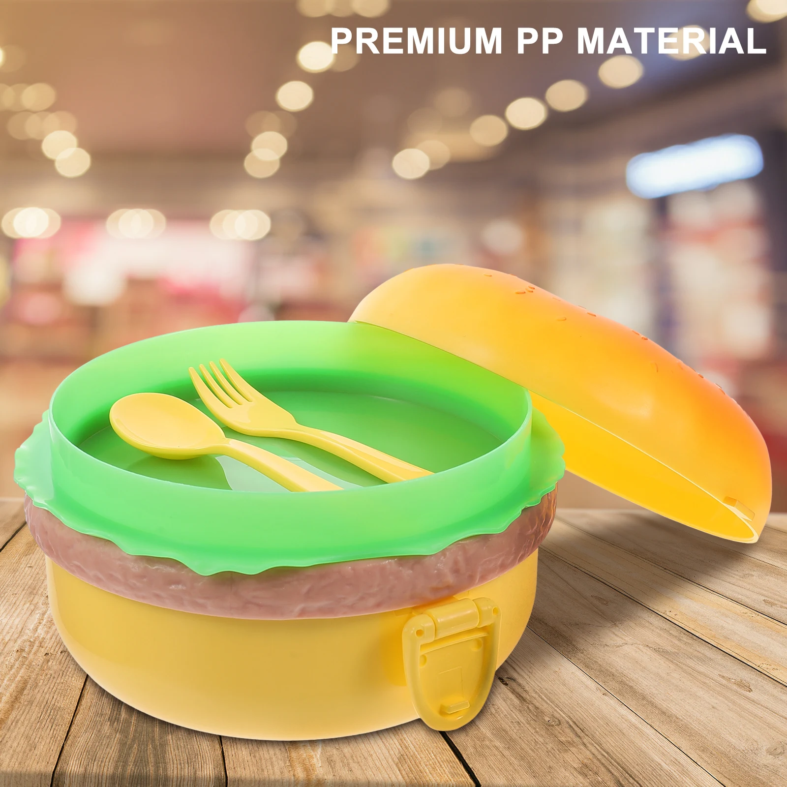 

Kids Lunch Boxes Layered Containers Sealing Food Case Multi layer Plastic Hamburger shape Pupil Fruit Storage School