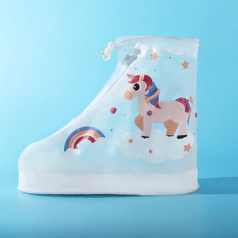 Copriscarpe antipioggia a tubo medio per bambini con scarpe impermeabili addensate antiscivolo e resistenti all\'usura per bambini dell\'asilo e stu