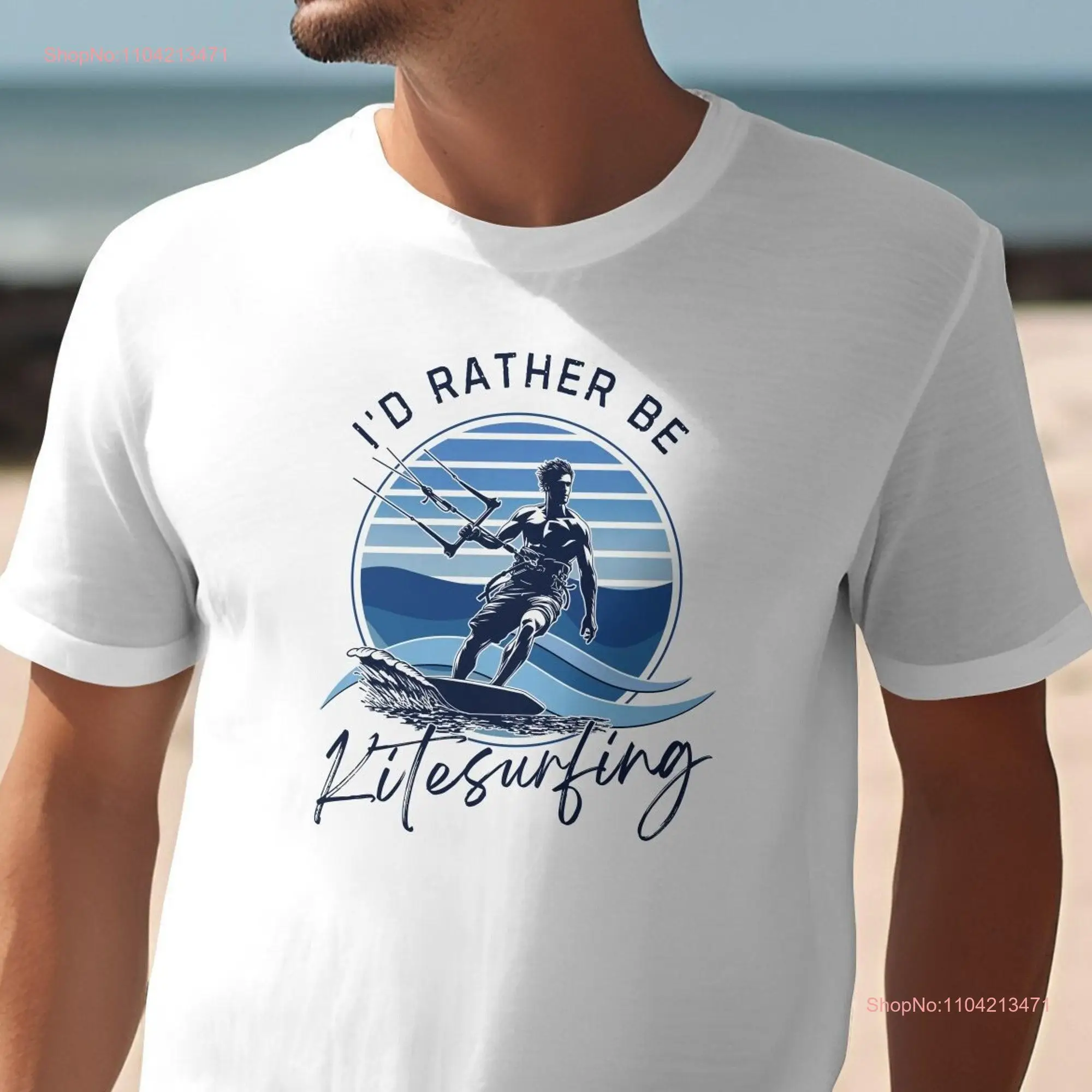 Kitesurfing T Shirt or Tank Funny Kitesurfer Vacation Boy's Kitesurf Rather Be Men's long or short sleeves