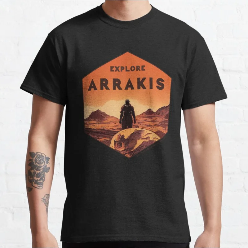

Vintage Dune Explore Arrakis sic fi Gift t shirt for man Large size Tops 100% cotton printed mens Clothes