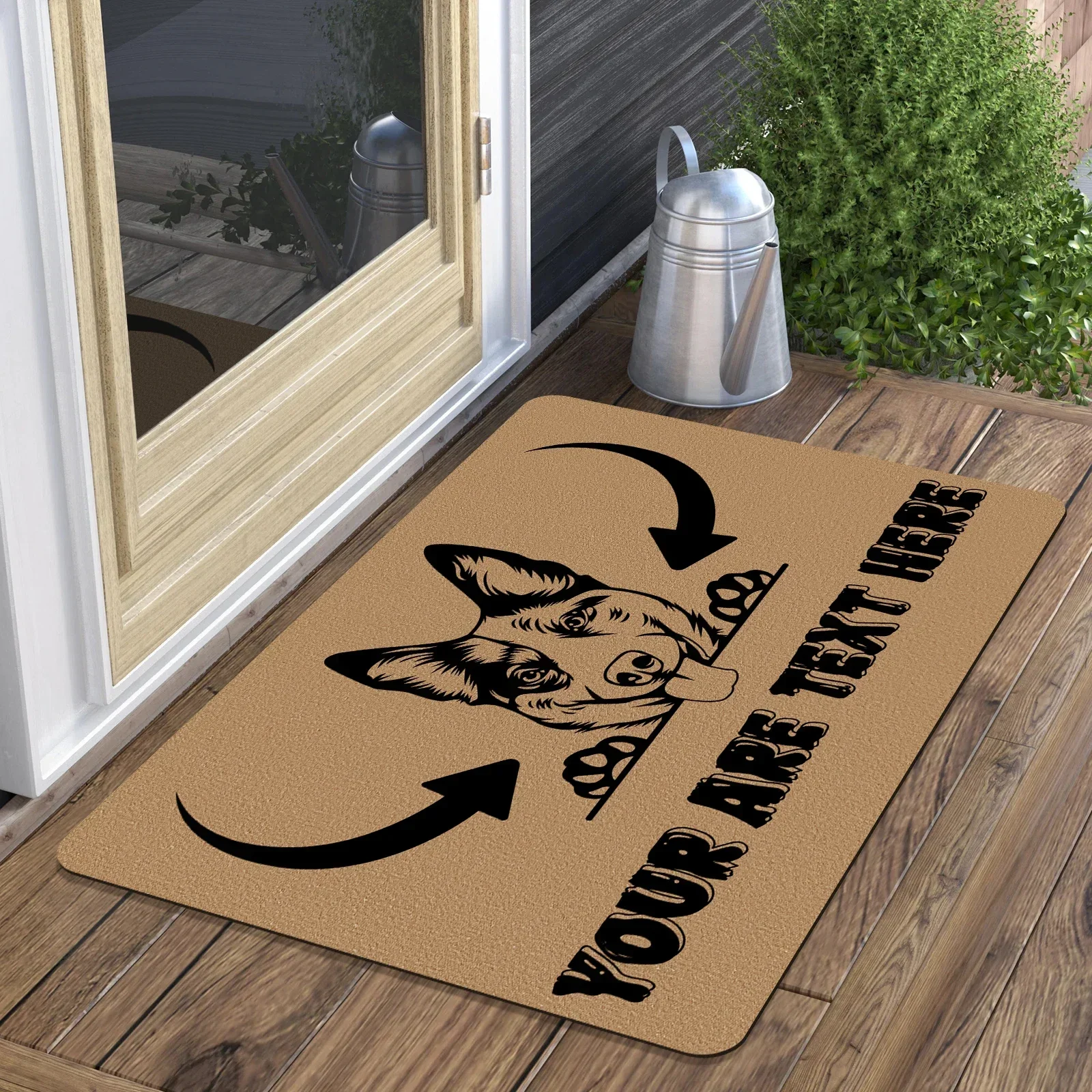 Personalized Custom Dog Welcome Mat with Pet's Photo Logo Name Unique Customizable Doormat Hallway Doorway Home Decor Pet Lovers