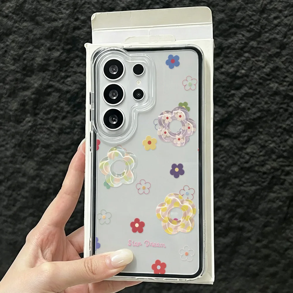 Two-in-One Phone Case for Samsung Galaxy S23 S22 Ultra S26 Plus S25 Edge S24 FE Cases Hollow Floral Shockproof Protective Fundas