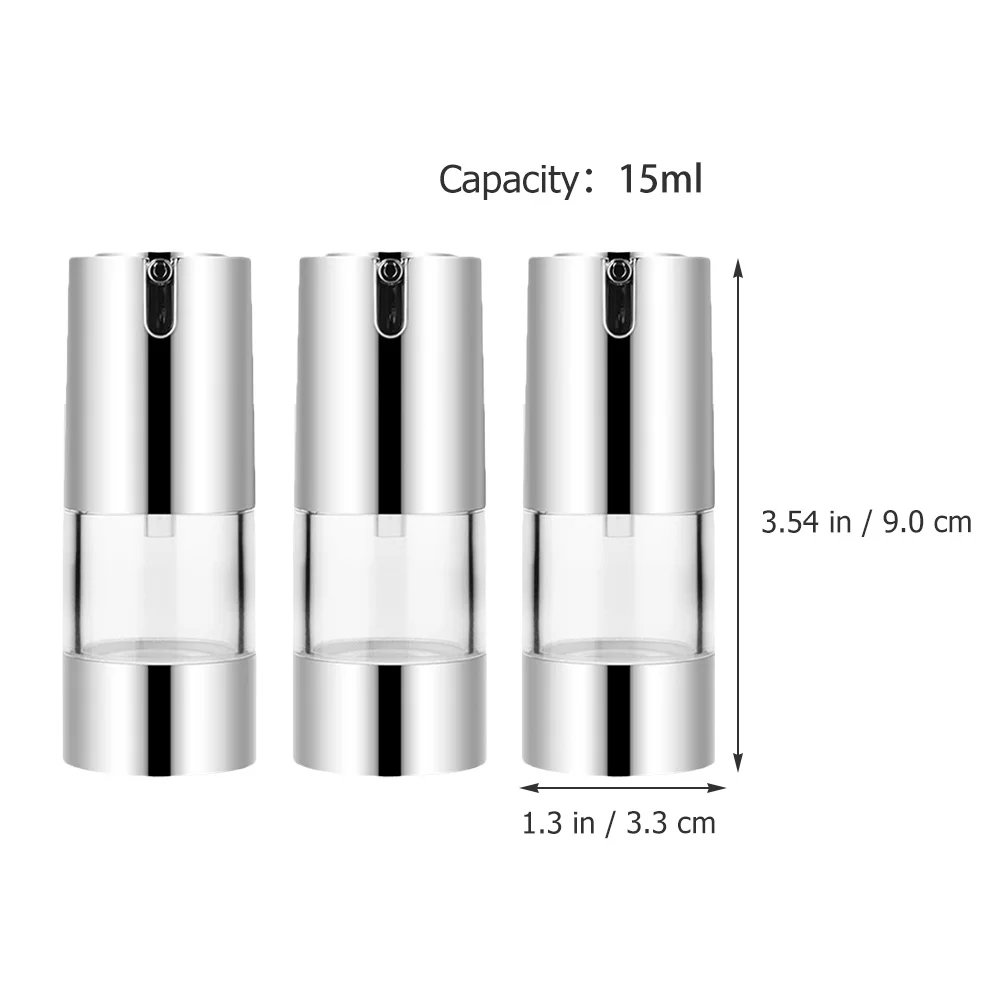 

3Pcs Airless Pump Bottles Refillable Containers Travel Lotion Dispensers Leakproof Toiletry Bottles Containers