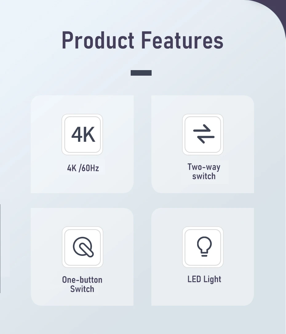 CABLETIME HDMI Switch Splitter 4K 2 in 1 Out 60Hz HDMI-kompatibel 2,0 Hub Switcher für PC Laptop HDTV Xbox PS4 PS5 TV Macbook – Detail 2
