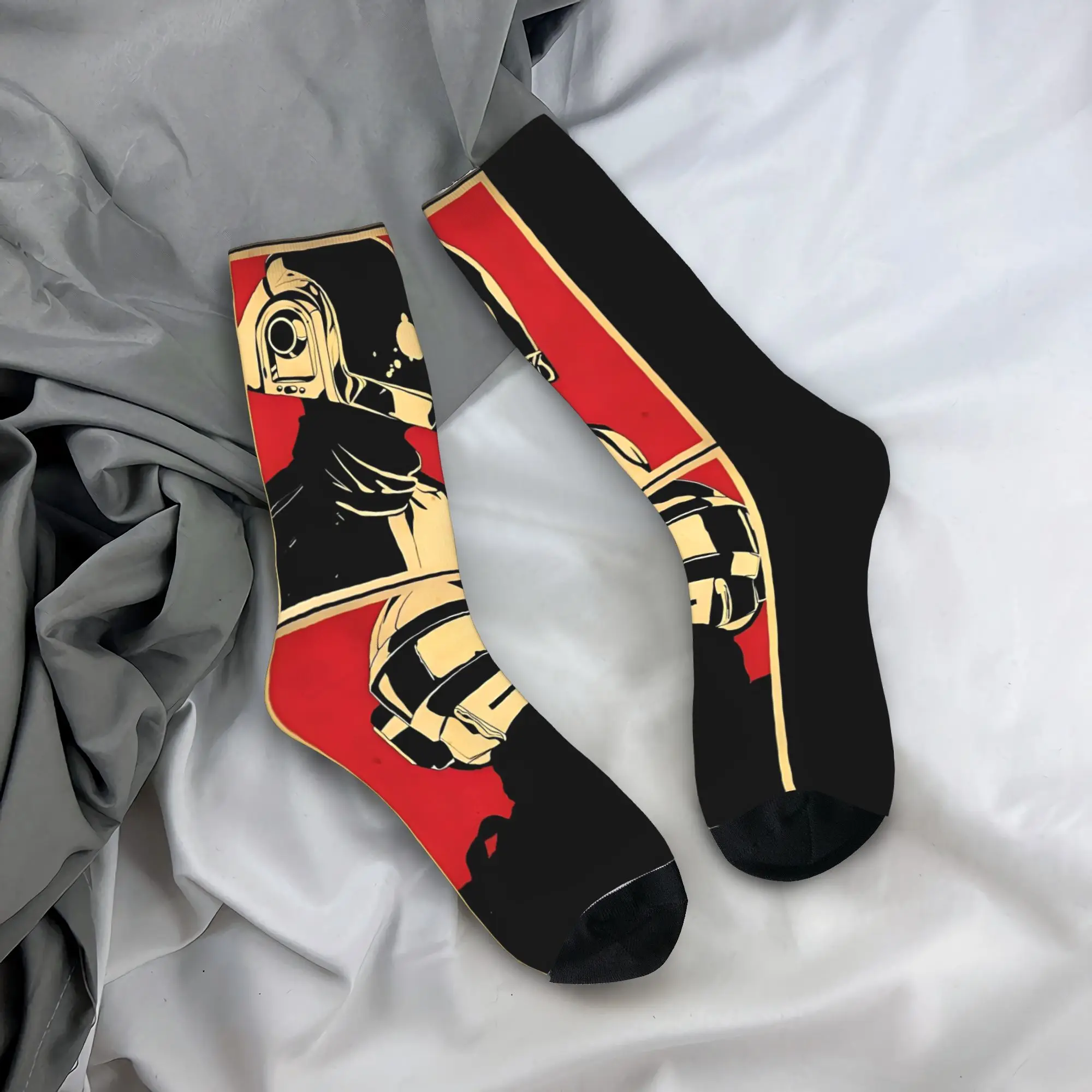 

Daft Punk Rock Band Stockings Unisex Men Socks Quality Modern Socks Autumn Skateboard Non Skid Design Socks Gift