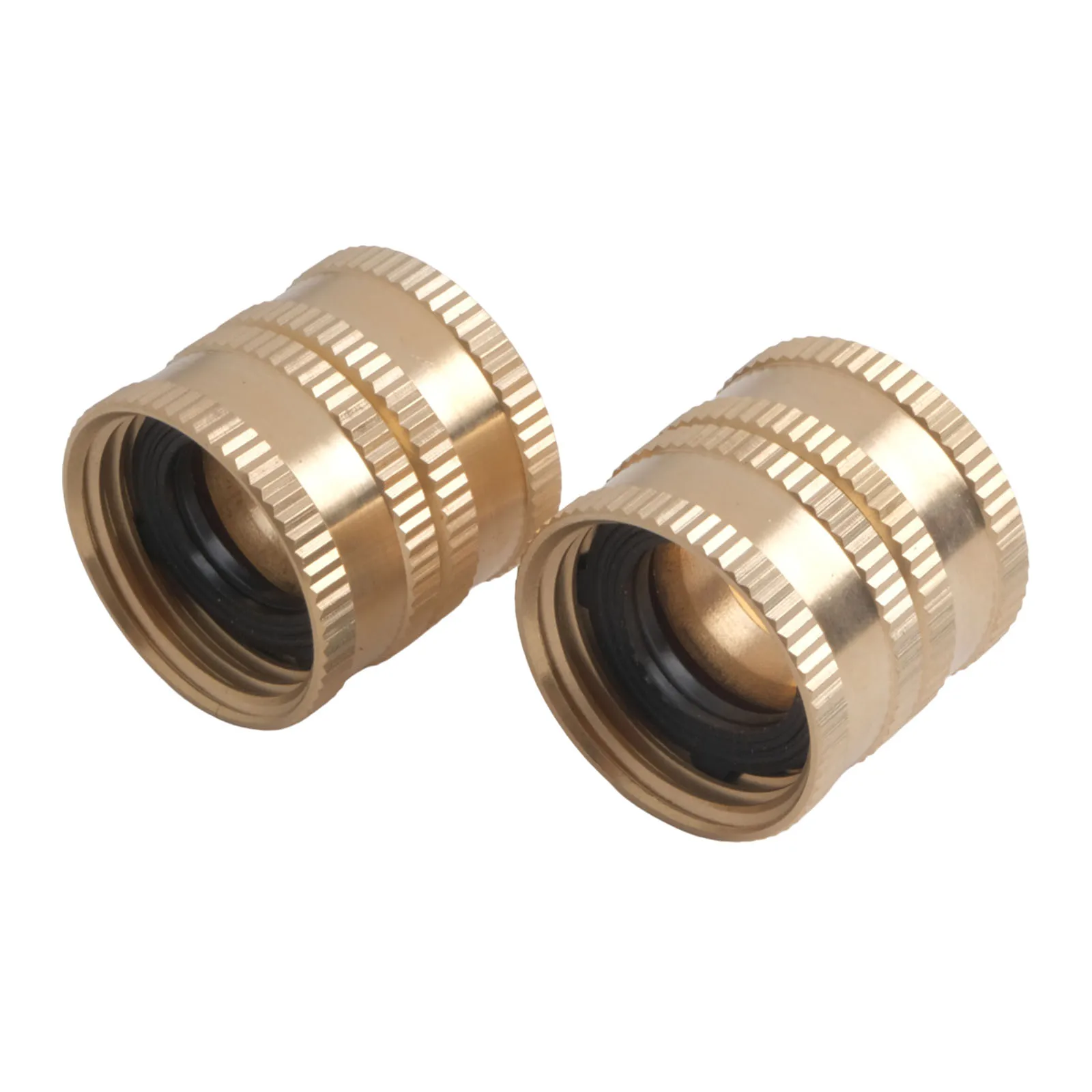 Tough Construction Garden Hose Adapters Essential 4 Pack of Solid Brass Connectors Complete with Rubber Washers