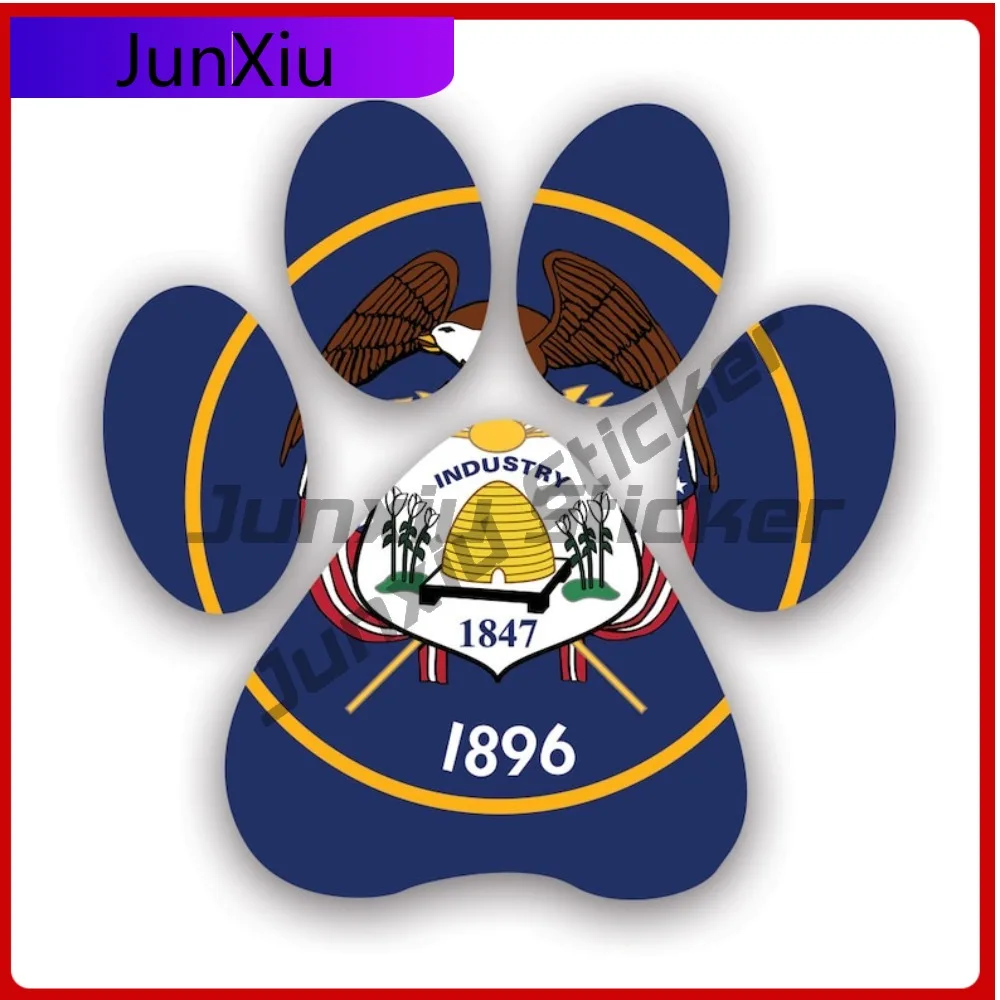

Utah State Paw Sun Resistant Waterproof Cartoon For Car Window Truck Motorcycle Easy To Remove Removable Decoration Sport