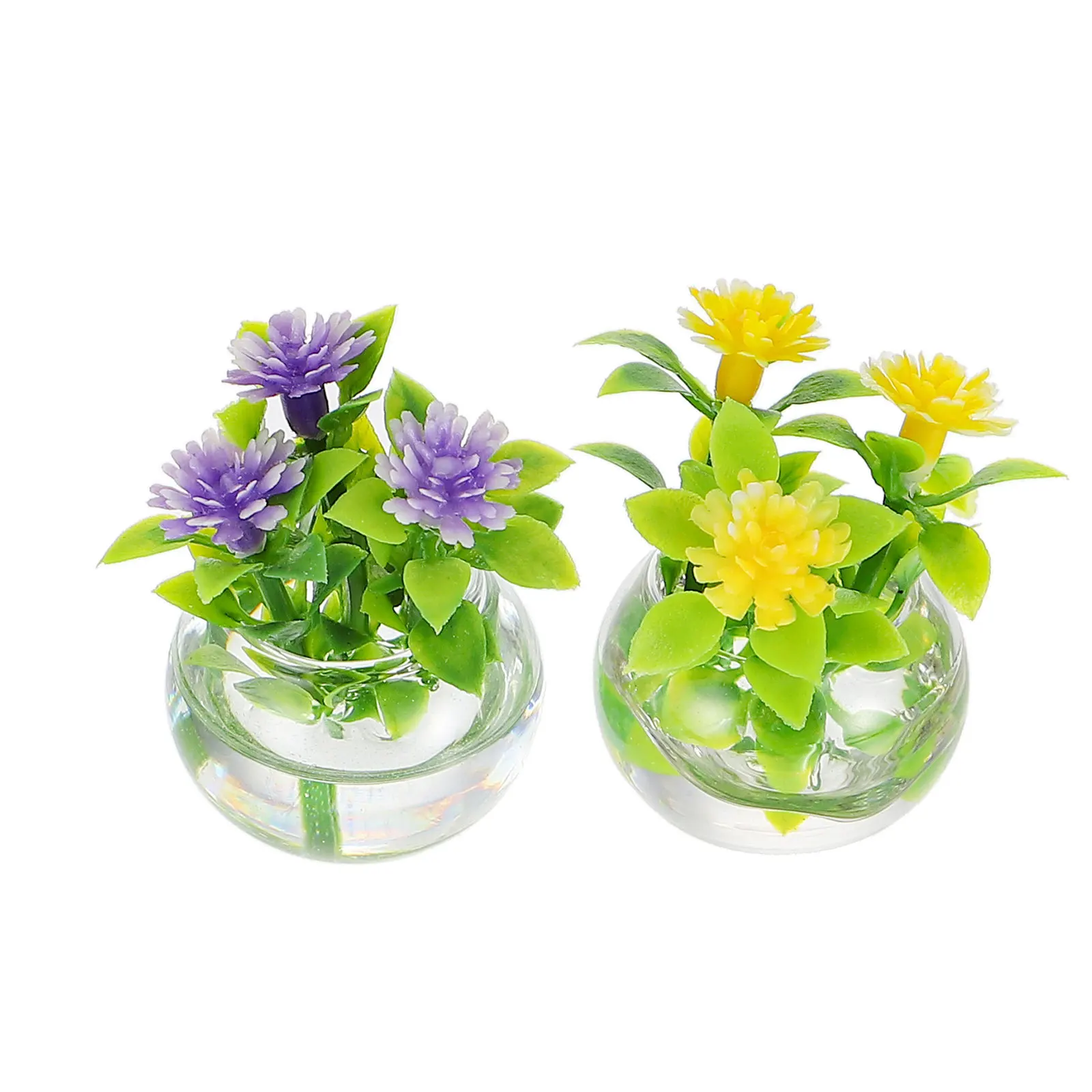 

2Pcs Mini Artificial Potted Plant Bonsai Simulation Decoration Exquisite Small Accessory Dollhouse Natural Atmosphere