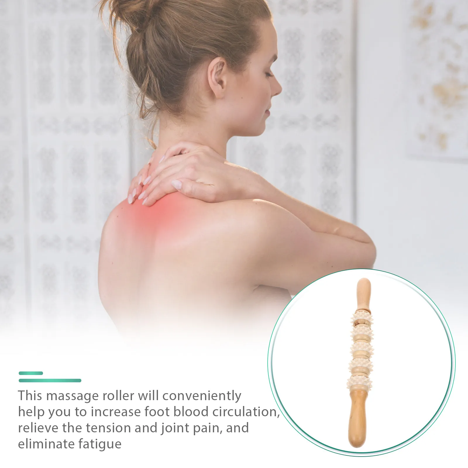 

Деревянный роликовый массажер для точечного массажа, прочный инструмент для массажа тела, снимает усталость мышц, для терапии спины и расслабления
