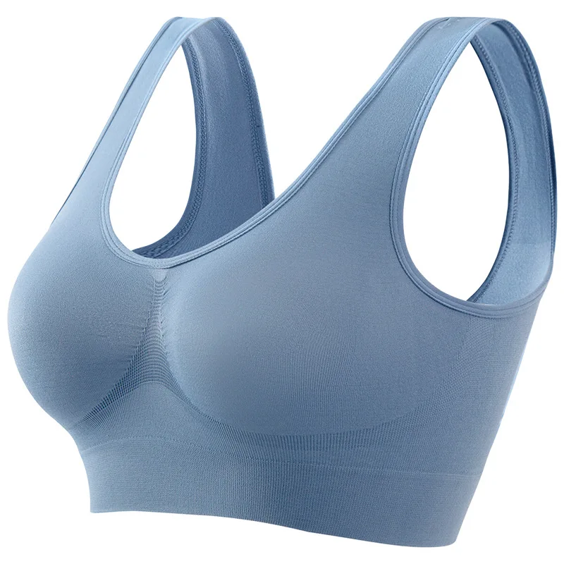 Nahtloser Push-Up-BH für Damen, Sport-Bralette, bügellos, Crop-Top, einfarbig, sexy Dessous, ohne Polster, atmungsaktiv, Übergröße, Tank-BH, S-5XL