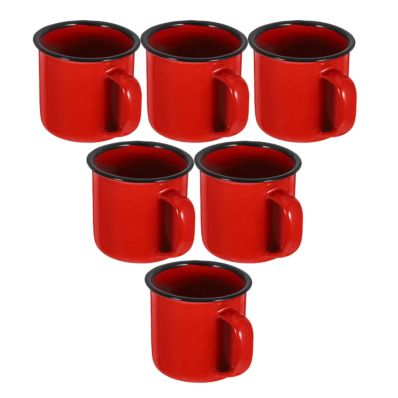 

6Pcs Timeless Enamel Cup Collection Versatile Drinkware for Family Friends Colleagues Indoor Outdoor Enjoyment Enamel Coffee