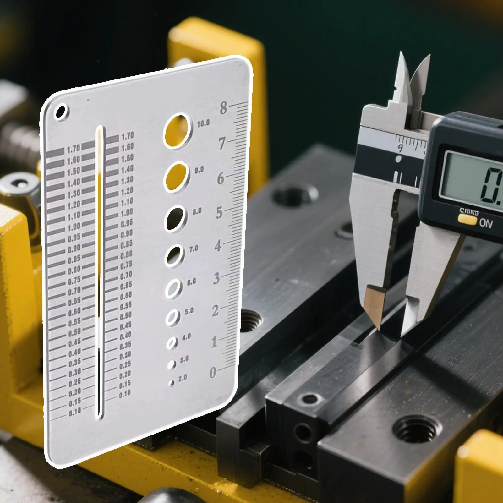 1 Stück Rissmesskarte Industrie-Spaltenmesslineal Multifunktionales Rissbreitenmessgerät für Betonwände, Hausüberwachung und Bauarbeiten