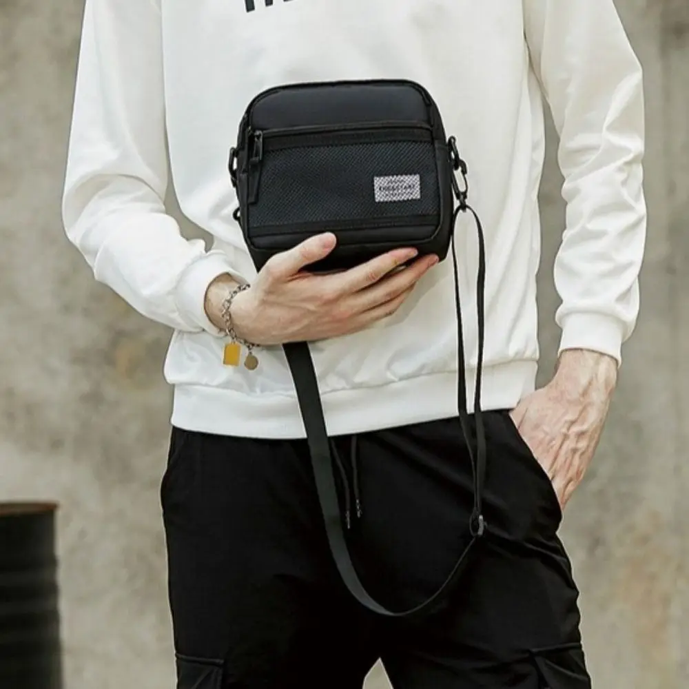 

Oxford Cloth Men Crossbody Bag Adjustable Strap Multi-pockets Male Phone Purse Large Capacity Removable Sling Shoulder Bag