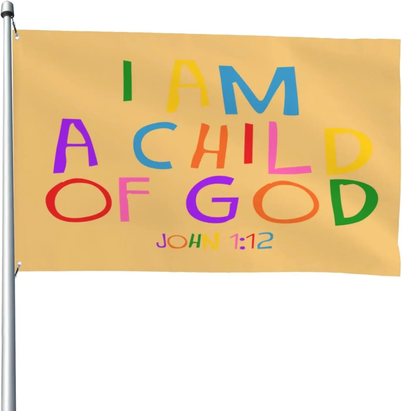 Flagicts 100% Polyester Yellow Scripture Bible Verse Christian Church Bible Study Sunday School Religious Inspirational God Flag