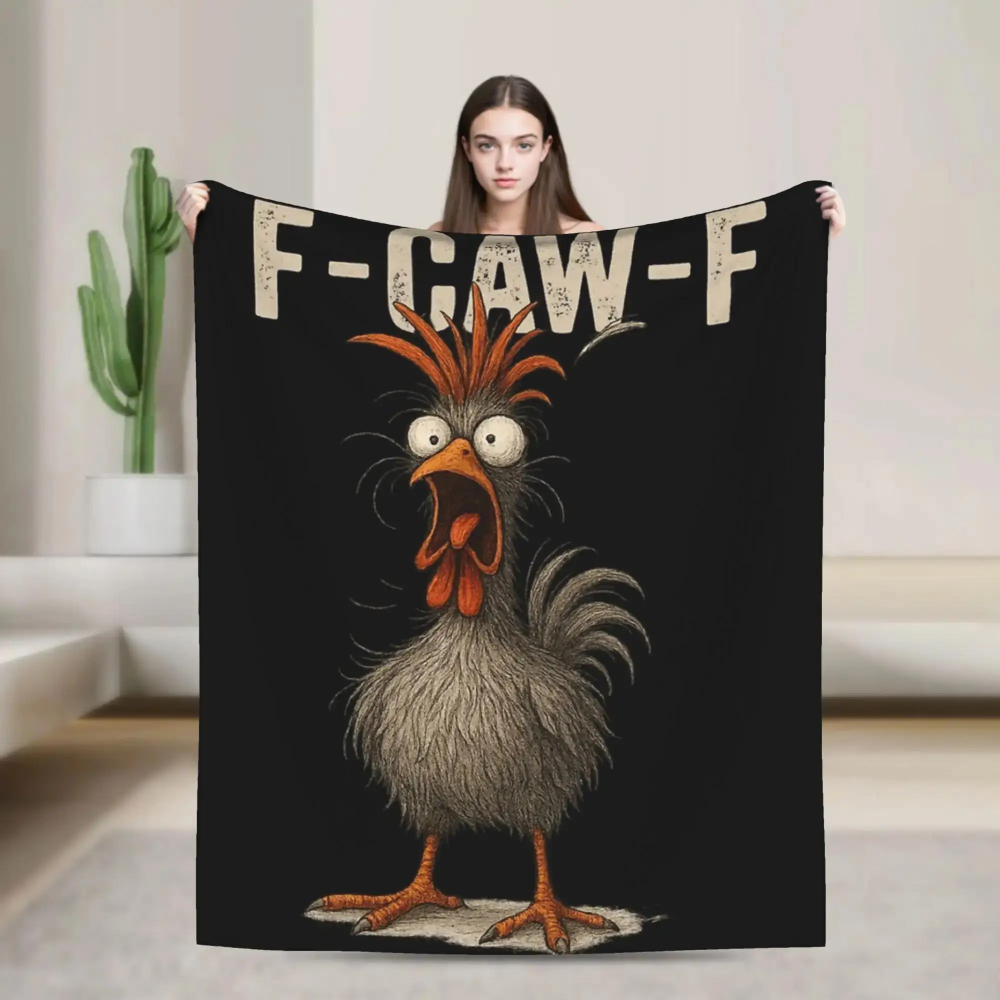 

Плед из фланели с забавным мемом FCawFChicken, весенний, теплый, мягкий, для детей, домашнего декора, покрывало для кровати и дивана