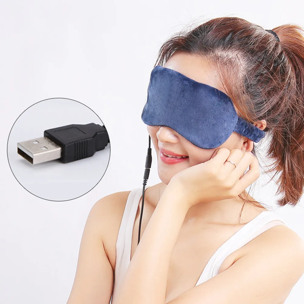 

Горячая компрессная маска для глаз с подогревом, USB-зарядка, темно-синяя, универсальный размер, для расслабления, сна и снятия усталости, для путешествий и работы