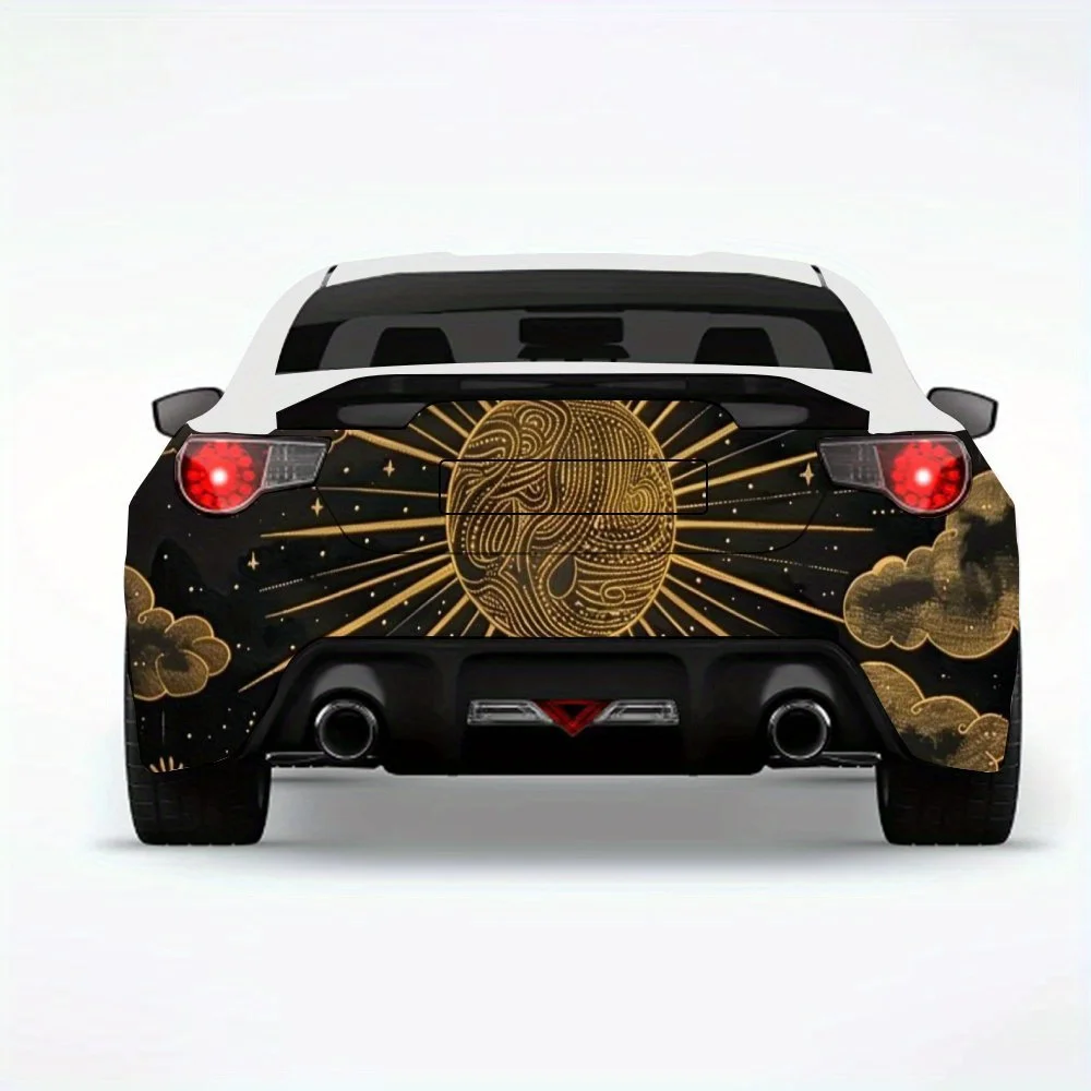 

Mystic Sun Starry Sky Totem Автомобильная наклейкаВиниловая наклейка на заднюю часть автомобиля, водонепроницаемые самоклеящиеся виниловые наклейки для хвоста и удара автомобиля