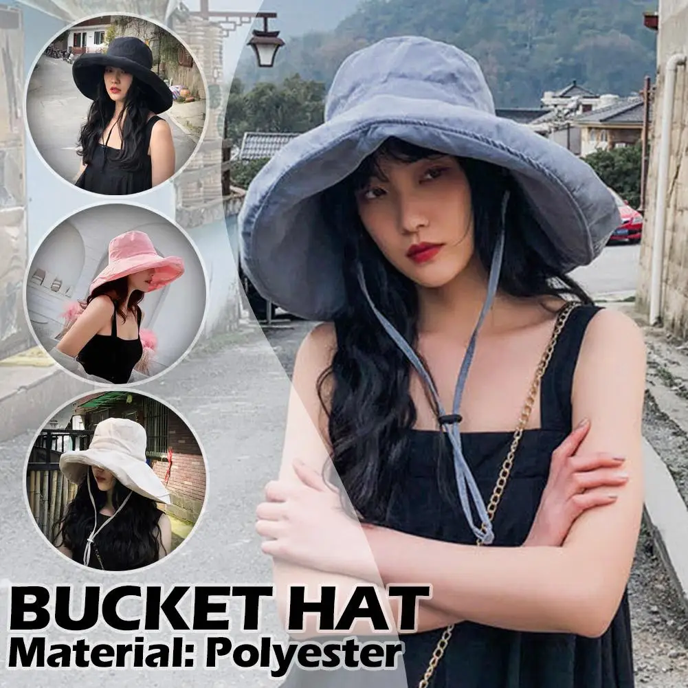 

Summer Thin Sun Protection Hats For Women Ladies Korean Big Brim Fisherman Hat Sunshade Hat Summer Black Gum Sunshade Hat G7M2