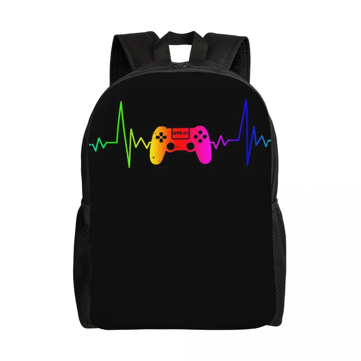 

Custom Print Video Game Controller Heartbeat Backpacks for Girls Boys Gamer Gaming School College Travel Bags Women Men Bookbag