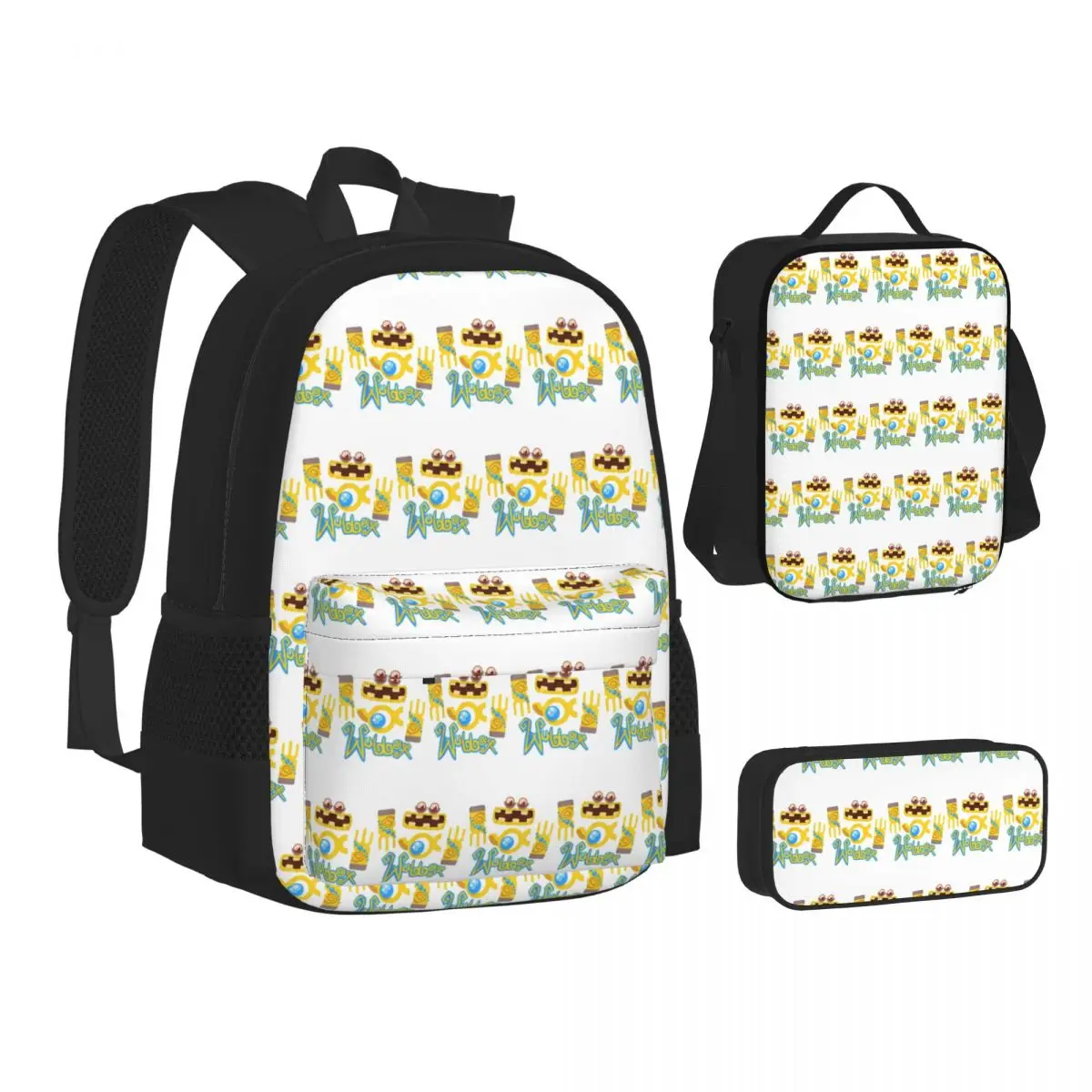 

Wubbox My Singing Monsters Backpacks Boys Girls Bookbag Children School Bags Kids Rucksack Lunch Bag Pen Bag Three-Piece Set