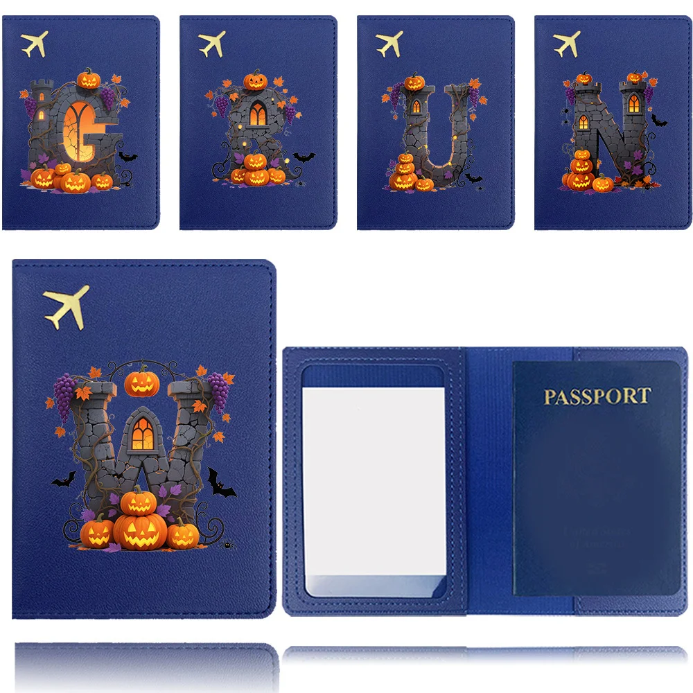 

Creative PU Leather Travel Passport Cover Thickened Durable Document Protector Portable Travel Passport Holder Halloween Pattern