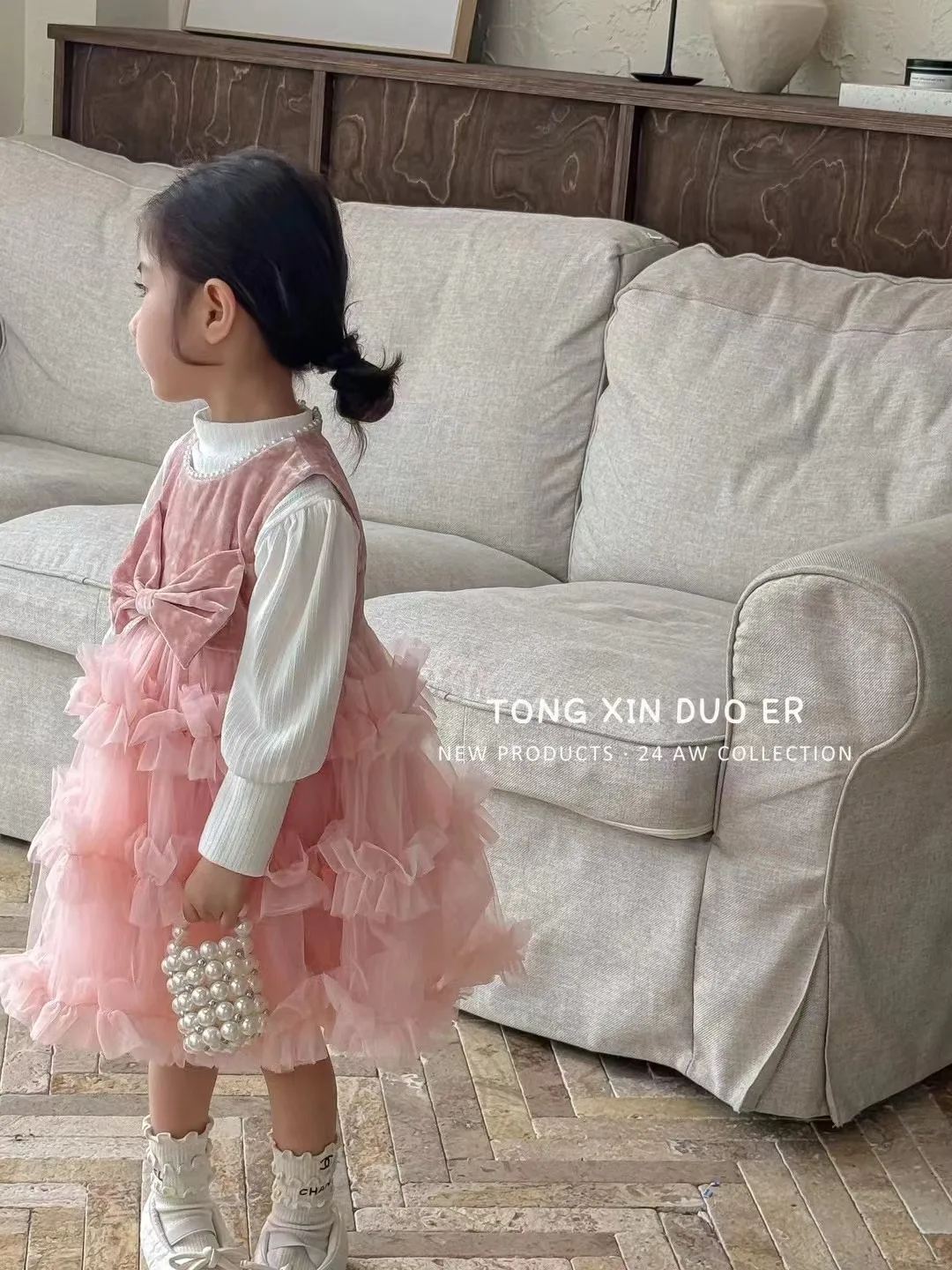 Vestido de princesa de estilo occidental para niña, falda de pastel, ropa de moda de estilo coreano dulce, Otoño, 2024