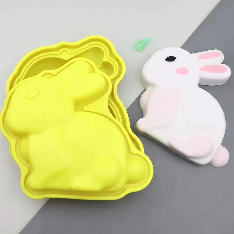 1pc 6inch Rabbit Baking Pans Non-stick Silicone Trays for Ea