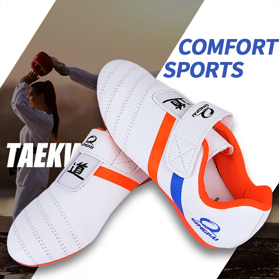 أحذية تدريب التايكوندو داخلي مضاد للانزلاق للأطفال أحذية التايكوندو كيك بوكسينغ الكونغ فو التاي كوون دو فنون الدفاع عن النفس حذاء رياضة الكبار