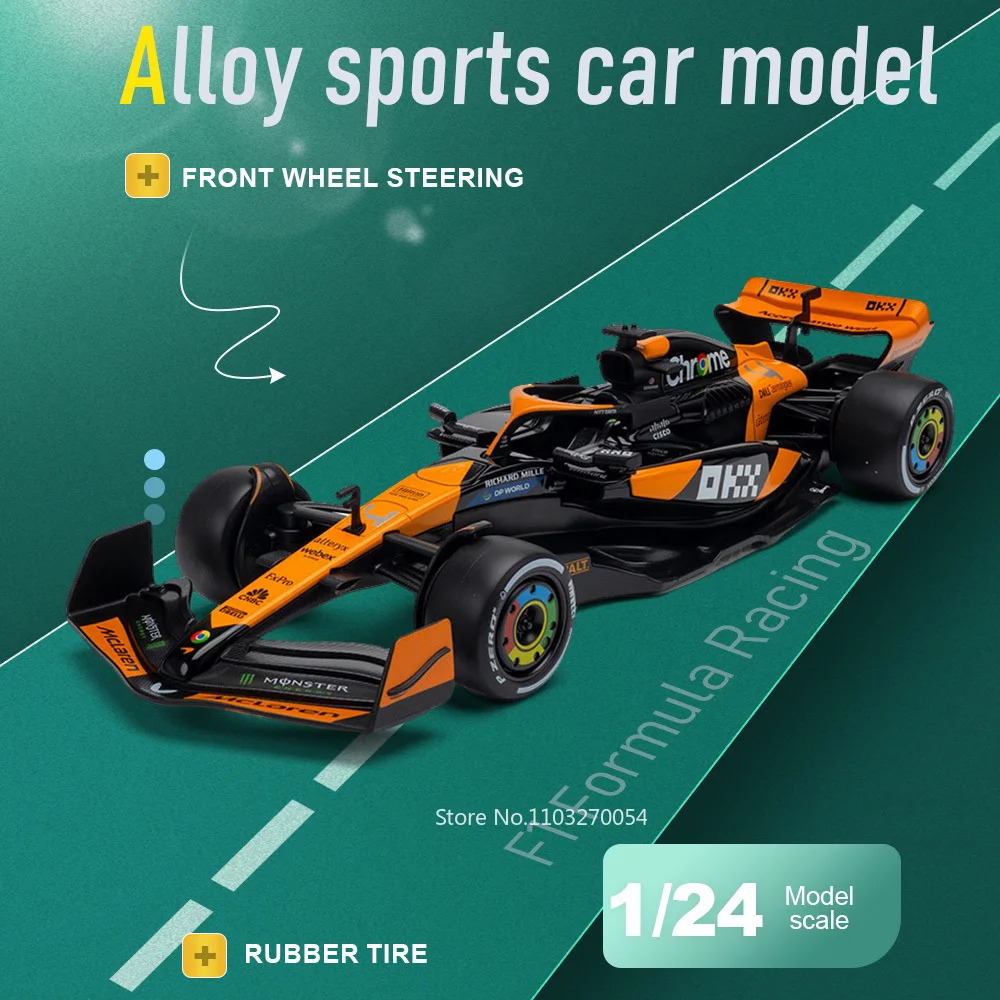 1-24-f1-フォーミュラレーシングカーミニチュアモデル合金ダイキャストおもちゃ前輪ステアリングゴムタイヤ車両ディスプレイキャビネット装飾品