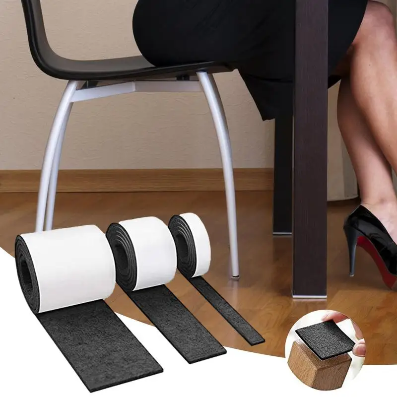 

Strong Adhesive Felt Tape Floor Protectors Furniture Leg For Hardwood Floors Smooth Cuttable Anti Slip Furniture Protection