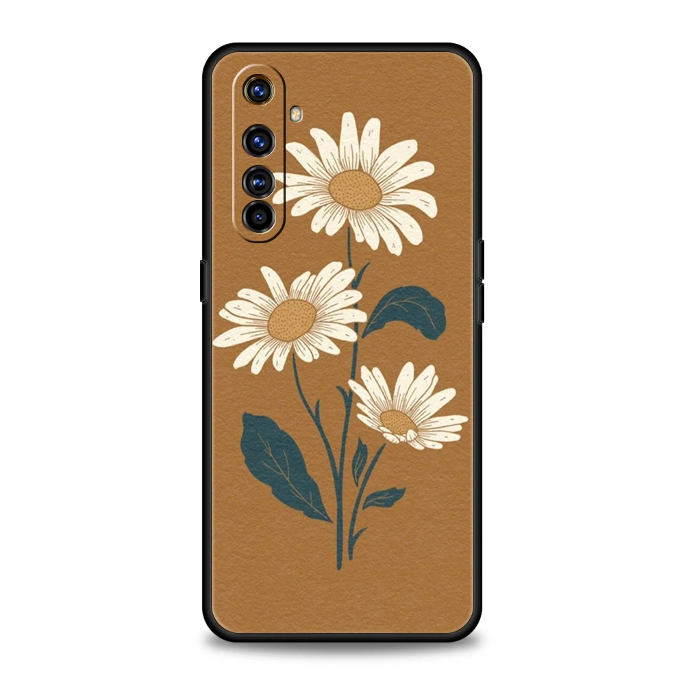 Line Art Sketch Flower Soft Phone Case For Oppo A12 A16 A74 A76 Find X5 Pro A54 A53 A52 A15 Reno 6 7 SE Z A9 2020 Pro 5G Cover