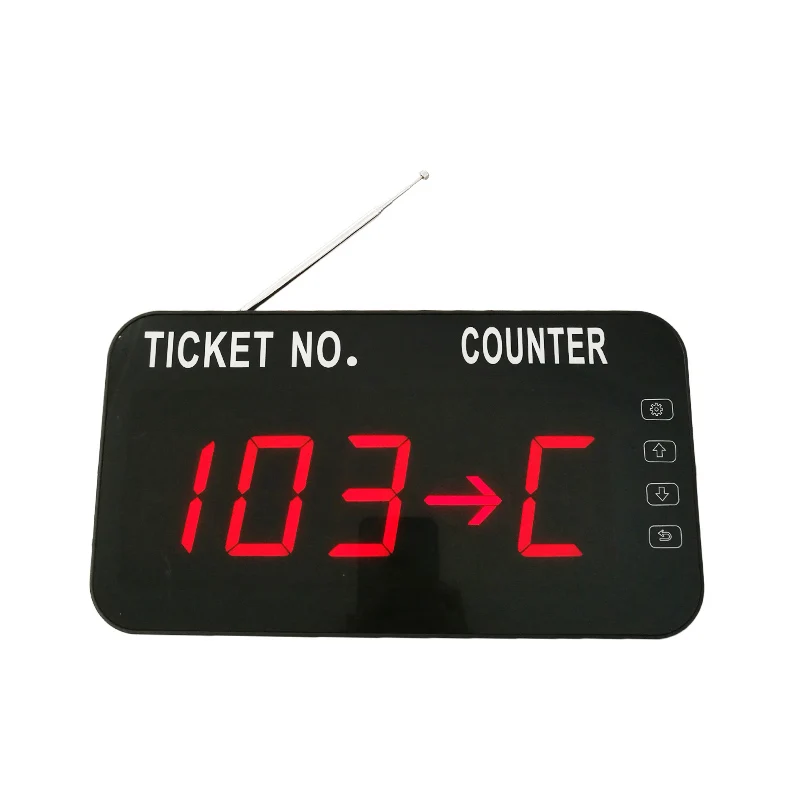 Take A Number System Wireless Queue Management System Display Screen with Next Control Button and Ticket Dispenser