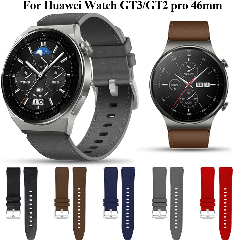 

22mm Leather Strap For Huawei Watch GT2 GT3 pro 46mm Original Band GT 2 3 Pro runner 46mm Smartwatch Belt Watchbands Accessories