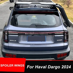 For Haval Dargo 2024 Rear Trunk Lid Car Spoiler Wings Flowing Led Lamp Design ABS Plastic Glossy Black Accessories Tuning Parts