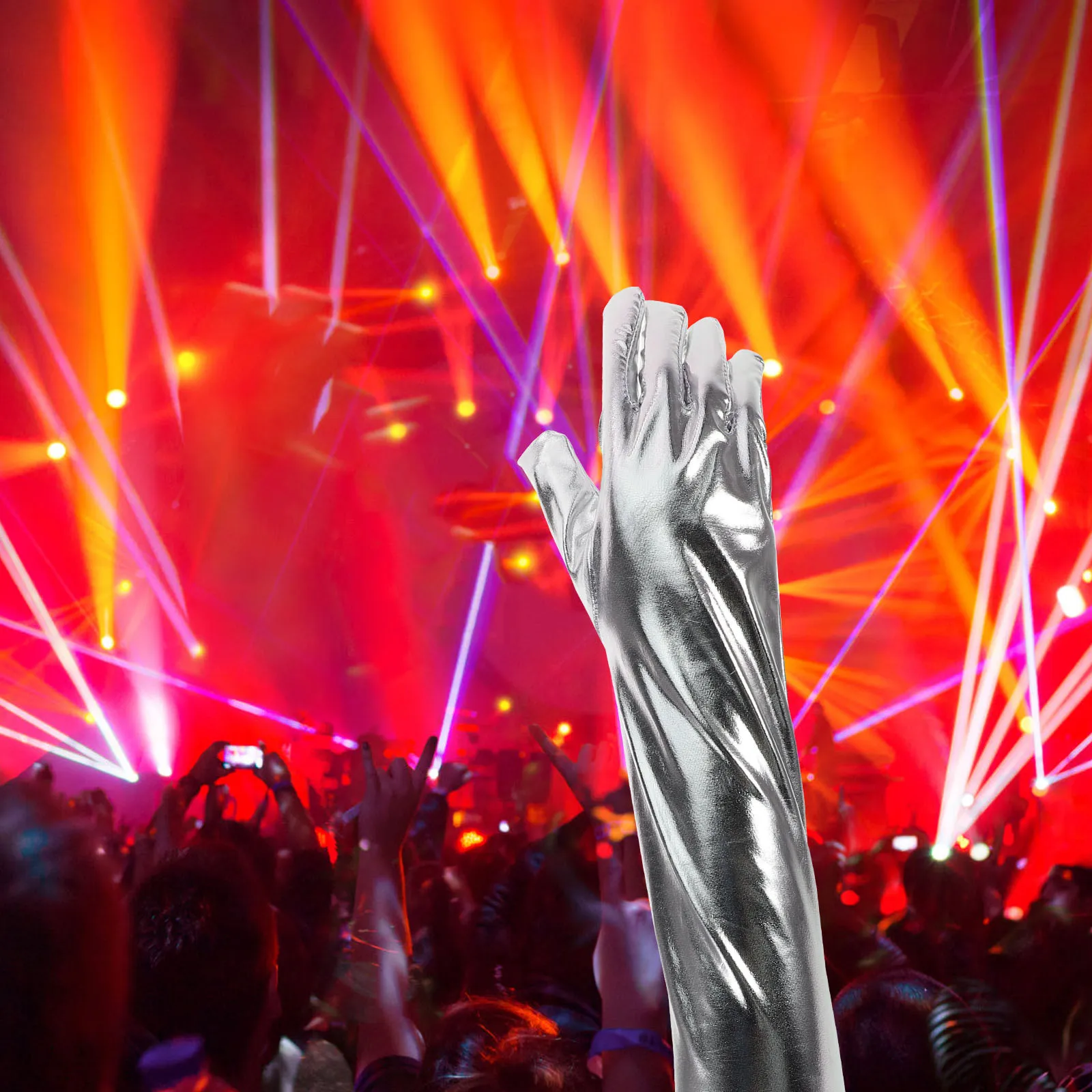 

1Pair Long Opera Patent Gloves Stretch Tight Fit Elbow Length for Evening Party Stage Costume Accessories