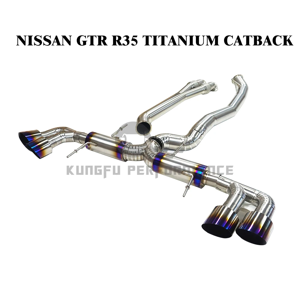 KUNGFU PERFORMANCE High Quality Titanium NIS SAN GTR Catback For R35 GT-R VR38DETT 2009-2021 Blue Tips GTR Exhaust System