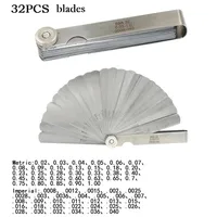 32 Blades Feeler Gauge Stainless Steel Metric 0.02-1.00mm Gap Filler Tune Up Gauge Filler Gauge Valve Clearance Measurement Tool